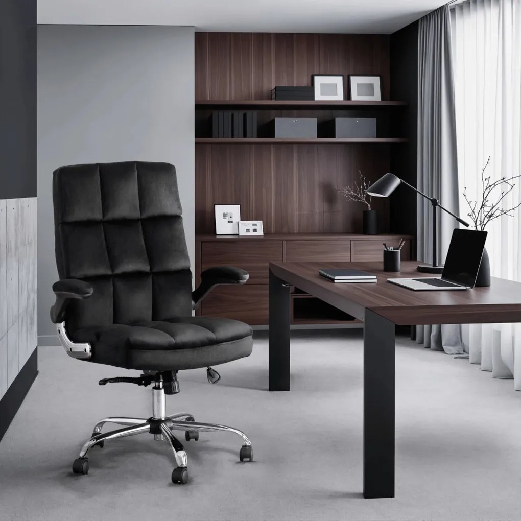 LONDON forgószék fekete bársony