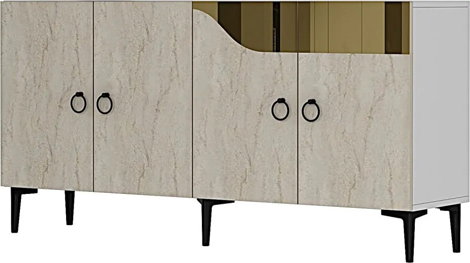 Gama 150 - White, Travertine, Gold