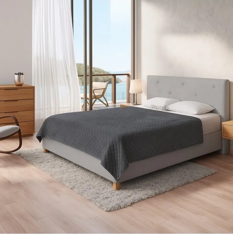 PULSAR kárpitozott ágy + rácsos rács + matrac EMI