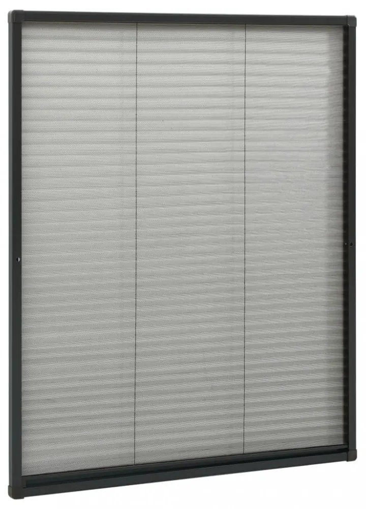 antracitszürke alumínium pliszé ablakszúnyogháló 80 x 100 cm