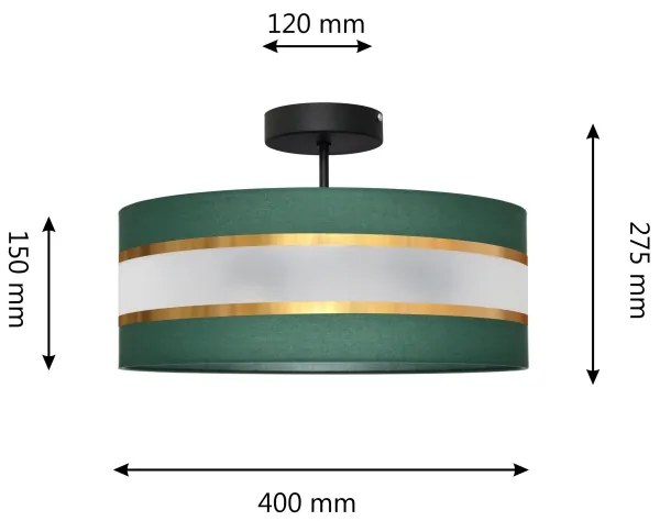 Csillár HELEN 3xE27/15W/230V zöld/arany