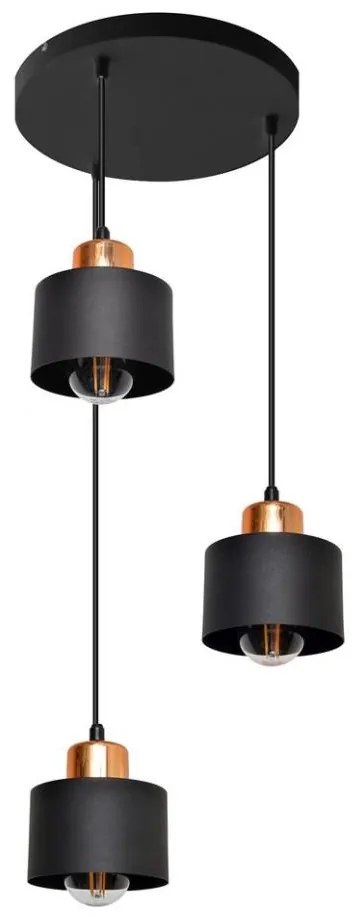 Csillár zsinóron EDISON 3xE27/15W/230V