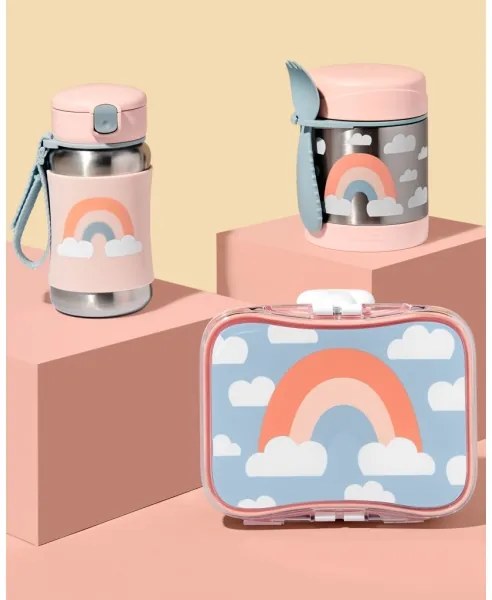 Skip Hop - Thermo ételtartó kanállal/villával SPARK STYLE 325 ml szivárvány