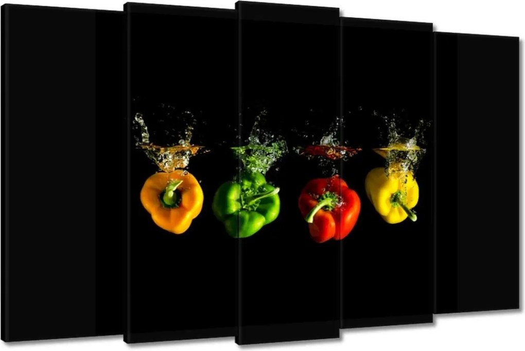 Vászonkép 150x95 Paprika Víz