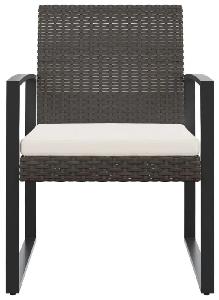 2 db barna polyrattan kerti étkezőszék