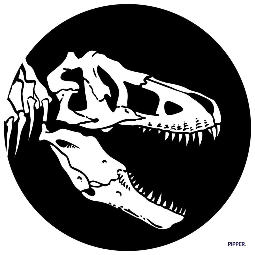 PIPPER. Kör alakú falmatrica "T-Rex csontváz" Méret: 100cm