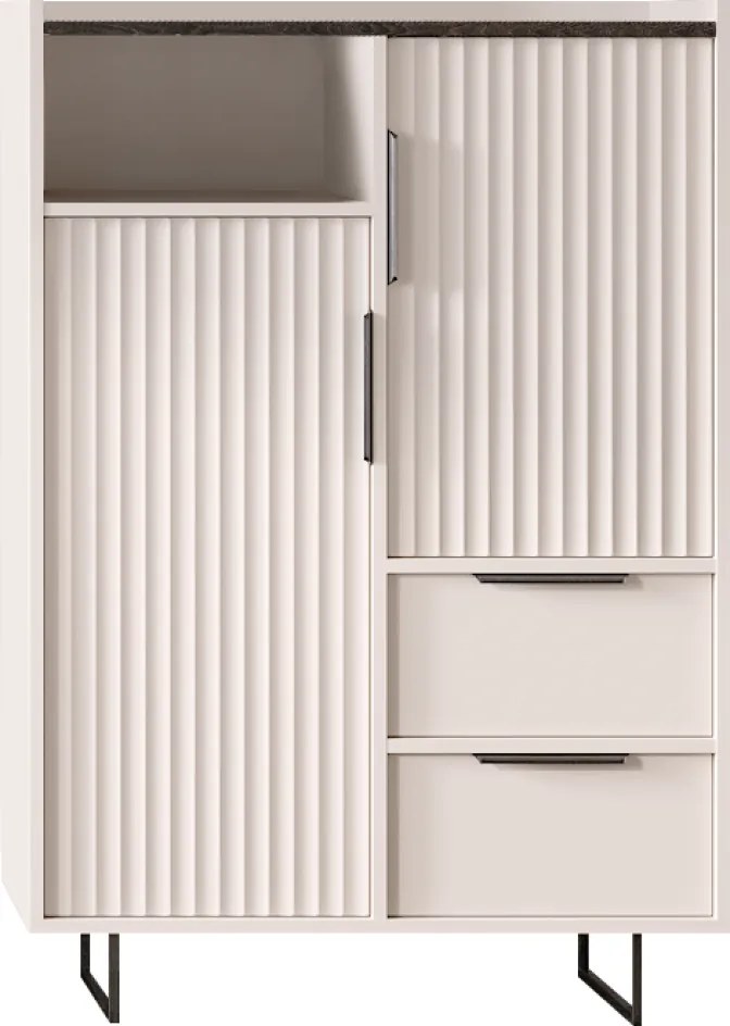 Komód, kasmír/mink arvadonna gesztenye, FRESIO KOM2D2S