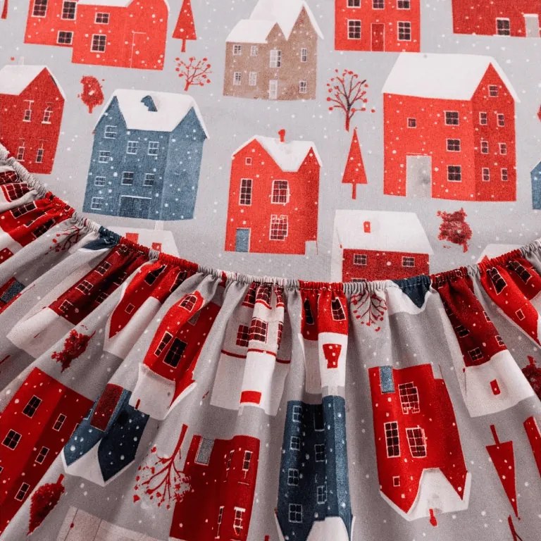 Mikroszálas lepedő WINTER COTTAGE szürke 180x200 cm