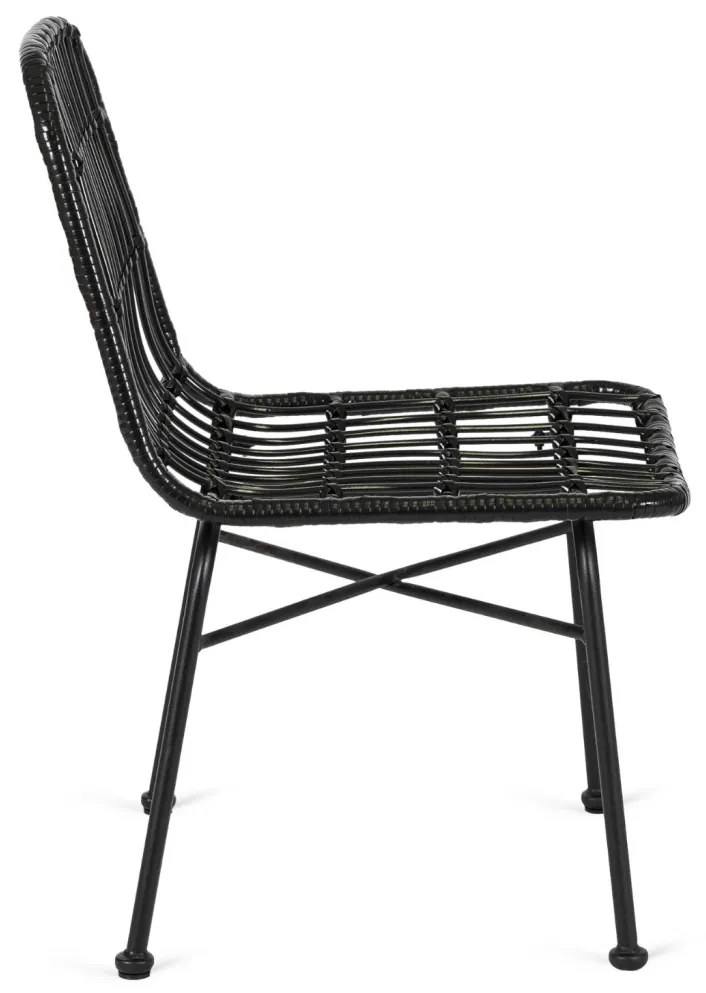 Fekete Rattan Étkezőszék. WALDI