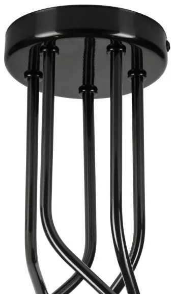 Csillár rúdon PRIYA 5xE27/15W/230V fekete