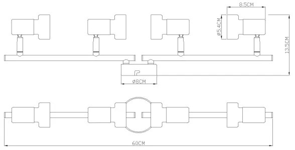 Globo 57917-4N - Spotlámpa MASON 4xGU10/25W/230V fekete/ezüst
