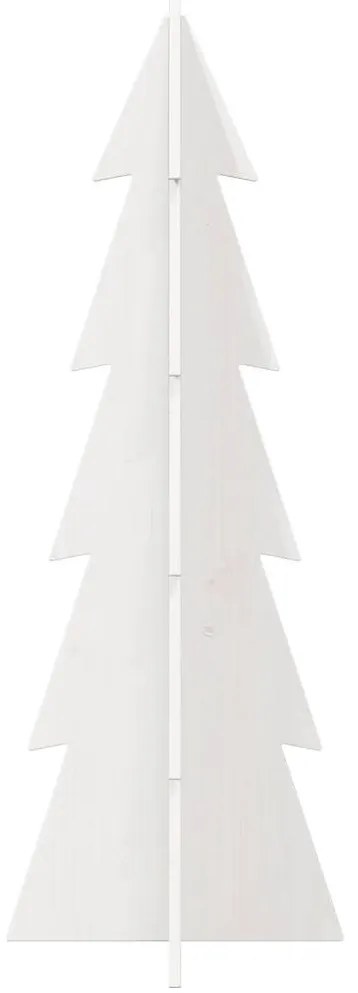 fehér tömör fenyőfa karácsonyfa-dekoráció 112 cm