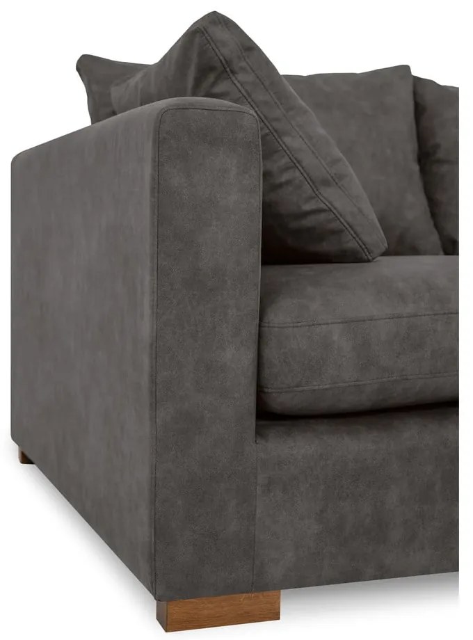 Antracitszürke bőrutánzat kanapé 175 cm Hamburg – Scandic