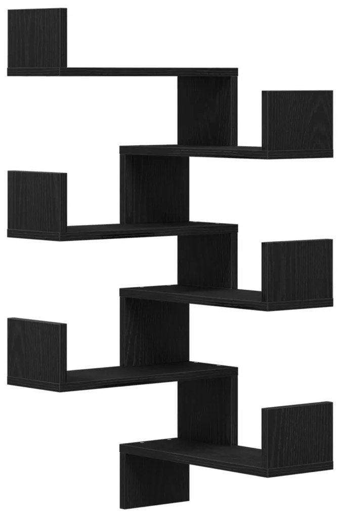 Falipolcok 2 db Fekete Tölgy 40x40x49,5 cm Fűrészelt Fa