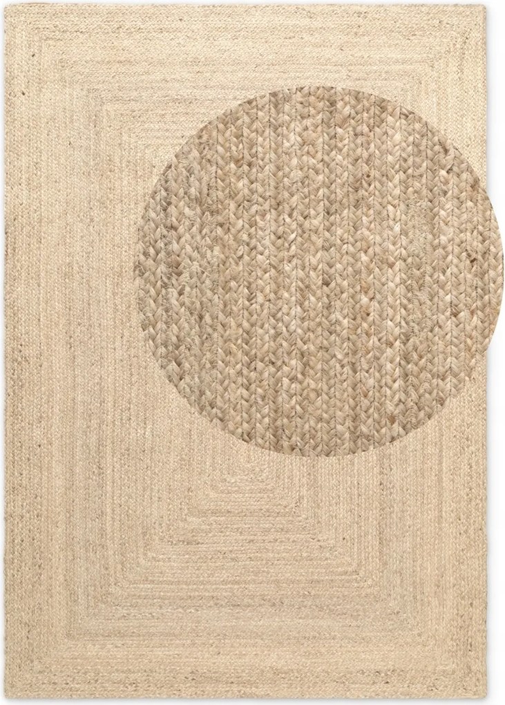 Juta szőnyeg nappaliba 200x300cm,kétoldalas természetes bézs juta szőnyeg