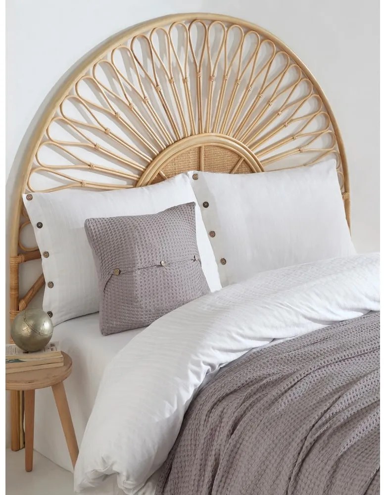 Fehér egyszemélyes renforcé pamut ágyneműhuzat 140x200 cm Como Striped – Mila Home Luxury