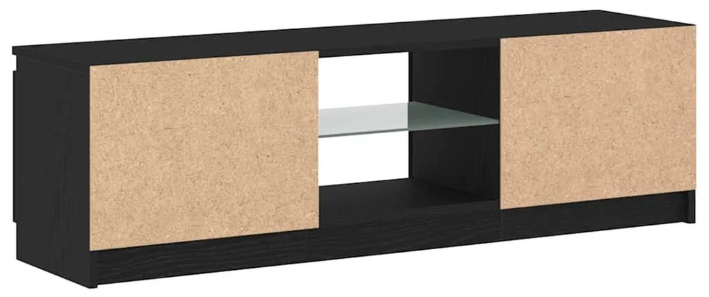 fekete tölgy szerelt fa TV-szekrény LED-ekkel 120x30x36 cm