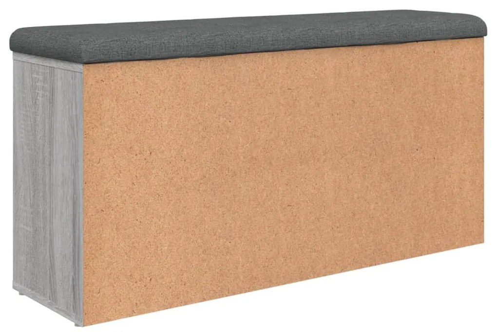szürke sonoma színű szerelt fa cipőtároló pad 102 x 32 x 50 cm