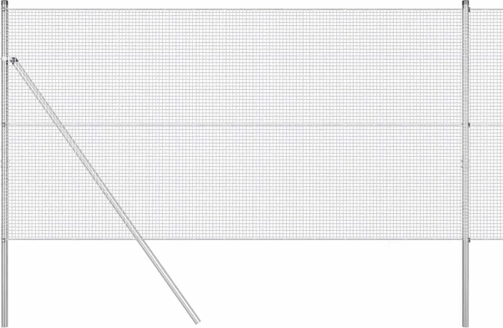 vidaXL Kerítésoszlop Ezüst 50 x 1,4 m (16 x 16 mm-es háló) Acél
