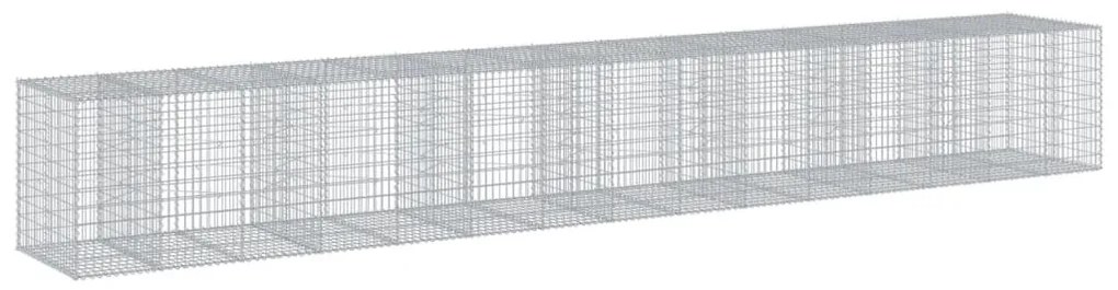 horganyzott vas gabion kosár fedéllel 750 x 100 x 100 cm