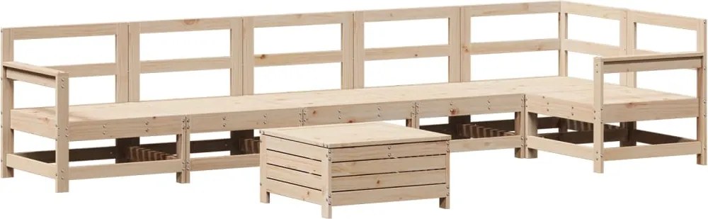 vidaXL 7 részes tömör fenyőfa kerti kanapészett