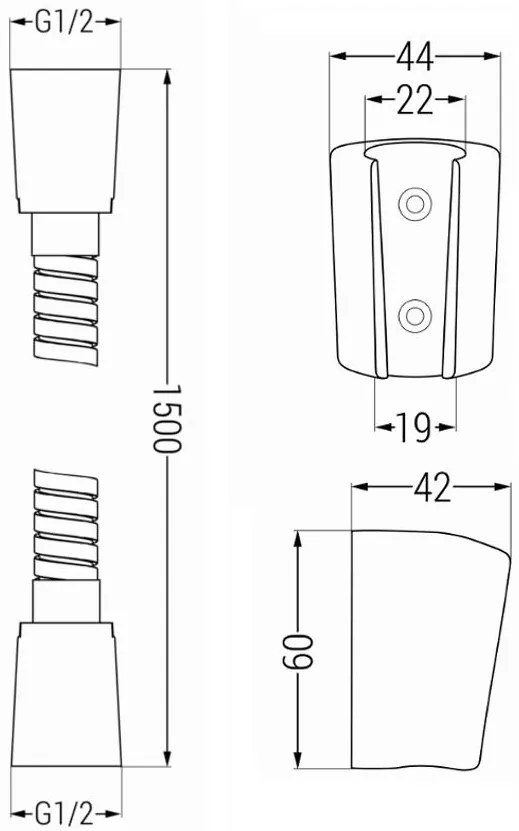 Mexen tartozékok - 1 pontos kézizuhany készlet R-62, arany, 785626052-50