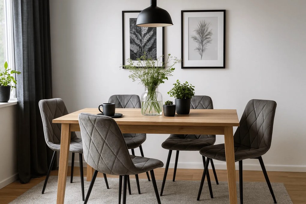 AKCIÓ sötétszürke bársonyos étkezőszék LIBRA fekete lábakkal II. minőség