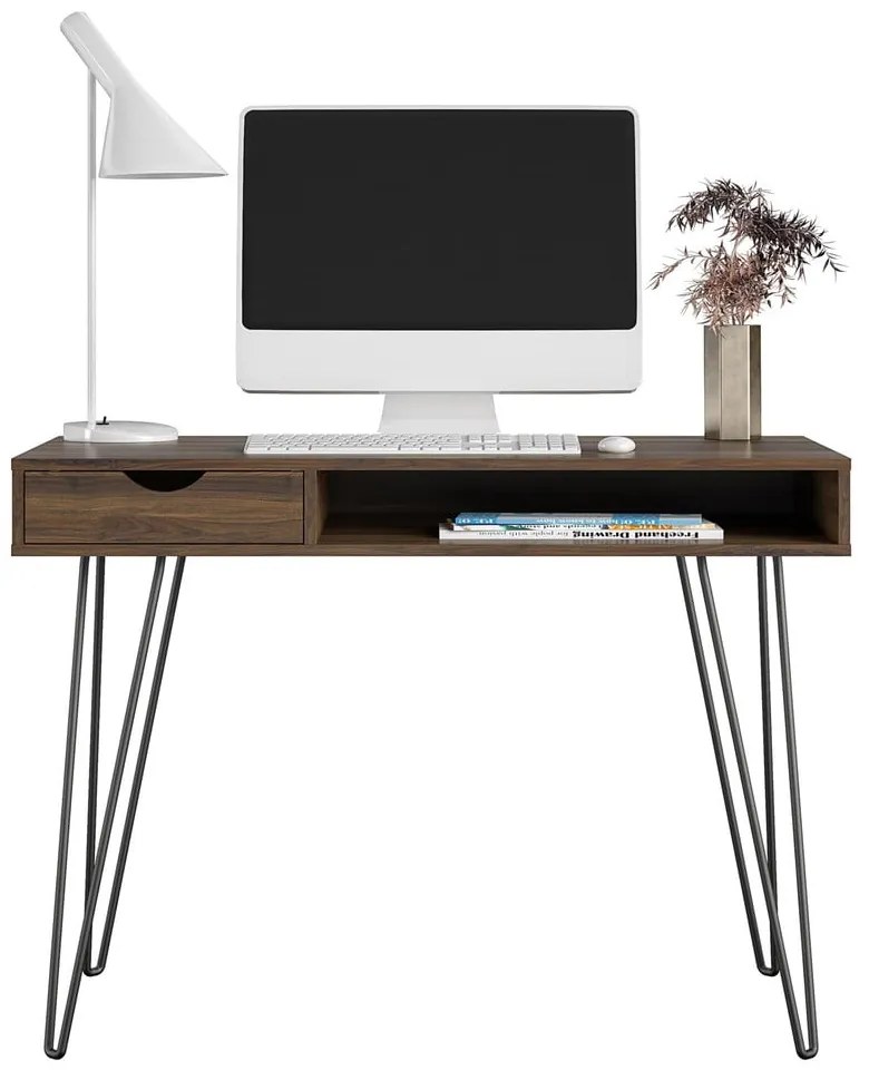 Íróasztal diófa dekorral 49x104 cm Concord – Novogratz