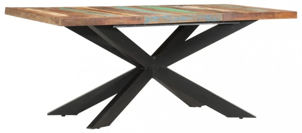 tömör újrahasznosított fa étkezőasztal 180 x 90 x 76 cm