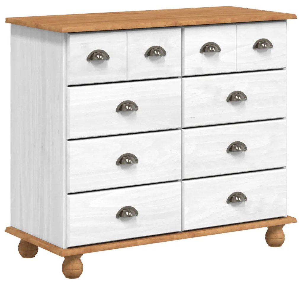 Hutch ASKIM" Fehér 91x40x183 cm Masszív Fa Fenyő"