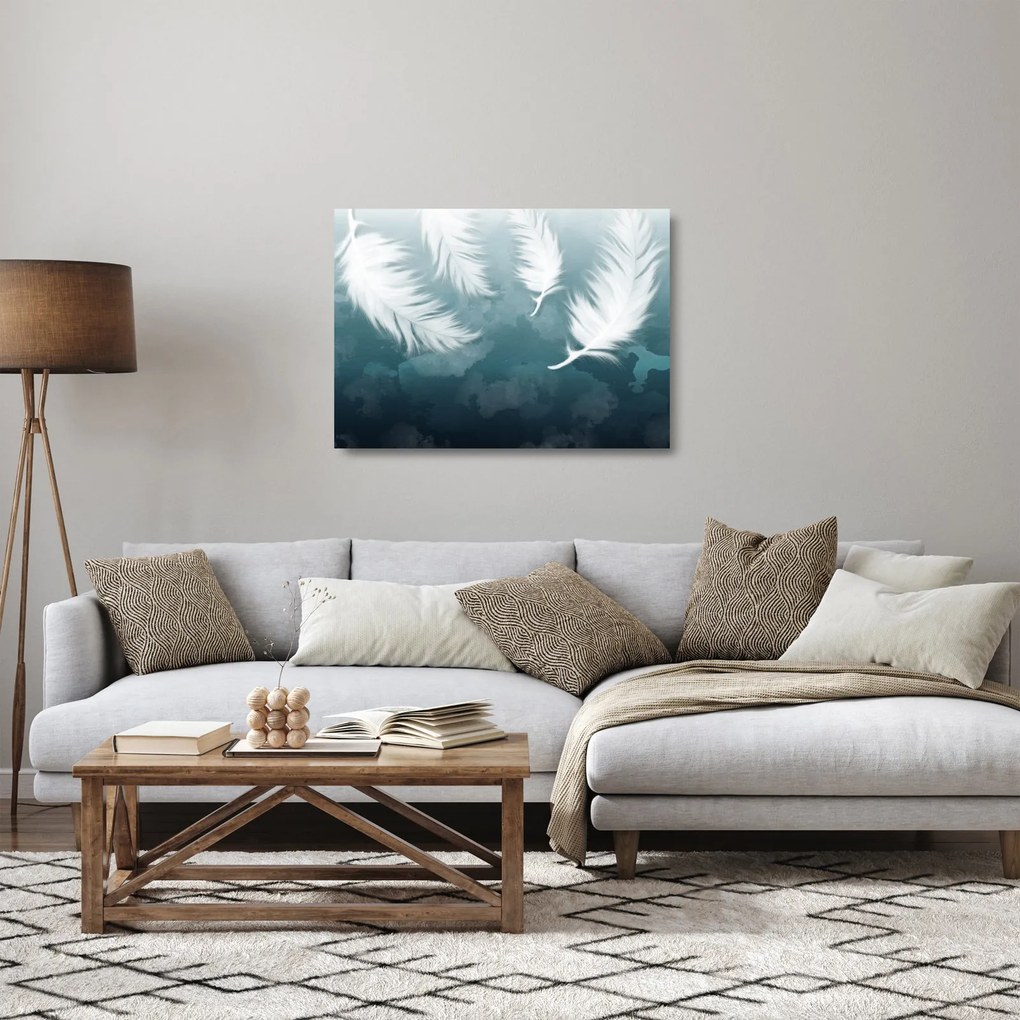 Kép - Fehér toll (üvegen) (70x50 cm)
