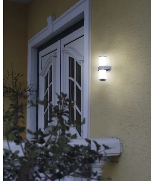 EGLO 86541 - BEVERLY kültéri fali lámpa 2xE27/60W ezüst/fehér