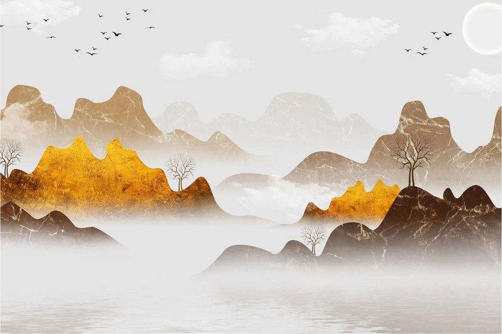 Kép - Hegyek a ködben (90x60 cm)