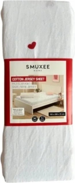 Gumis lepedő pamut jersey 160X200 Szívek fehér