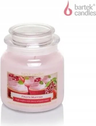 Gyertya üveg maxi befőttesüvegben Gyümölcs Muffinok cseresznye 430g
