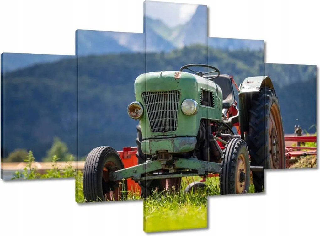 Vászonkép 100x70 Régi traktor az Alpokban