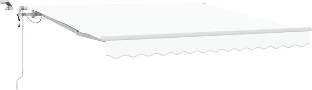 vidaXL Behúzható napellenző Fehér 350 x 250 cm Poliészter és fém