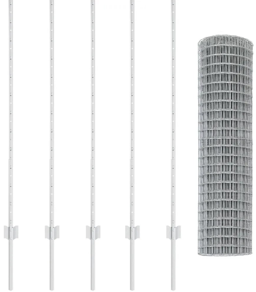 Kerti kerítés szett 2 db Galvanizált acél 10 x 1.2 m Tartós