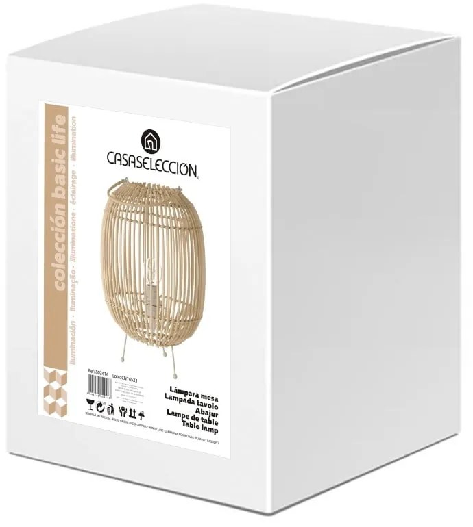 Natúr színű rattan asztali lámpa rattan búrával (magasság 30,5 cm) Natural Way – Casa Selección