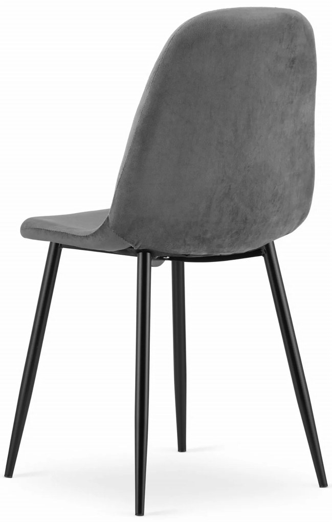 AKCIÓ sötétszürke bársonyszék COMO fekete lábakkal II. osztályú