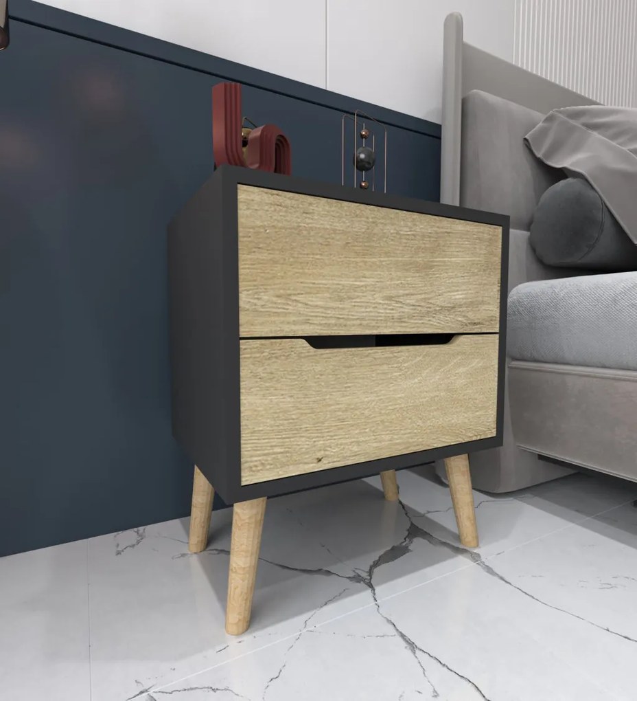 Flora - Anthracite, Sapphire Oak