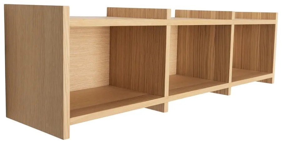 Natúr színű többszintes fali polc tölgyfa dekorral 80 cm Focal – Hübsch