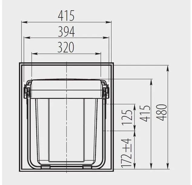 Hulladékgyűjtő GTV Practi Eco 450, szelektív, manuális működés, lágy záródás, 20+2*10 L edénnyel, fedéllel