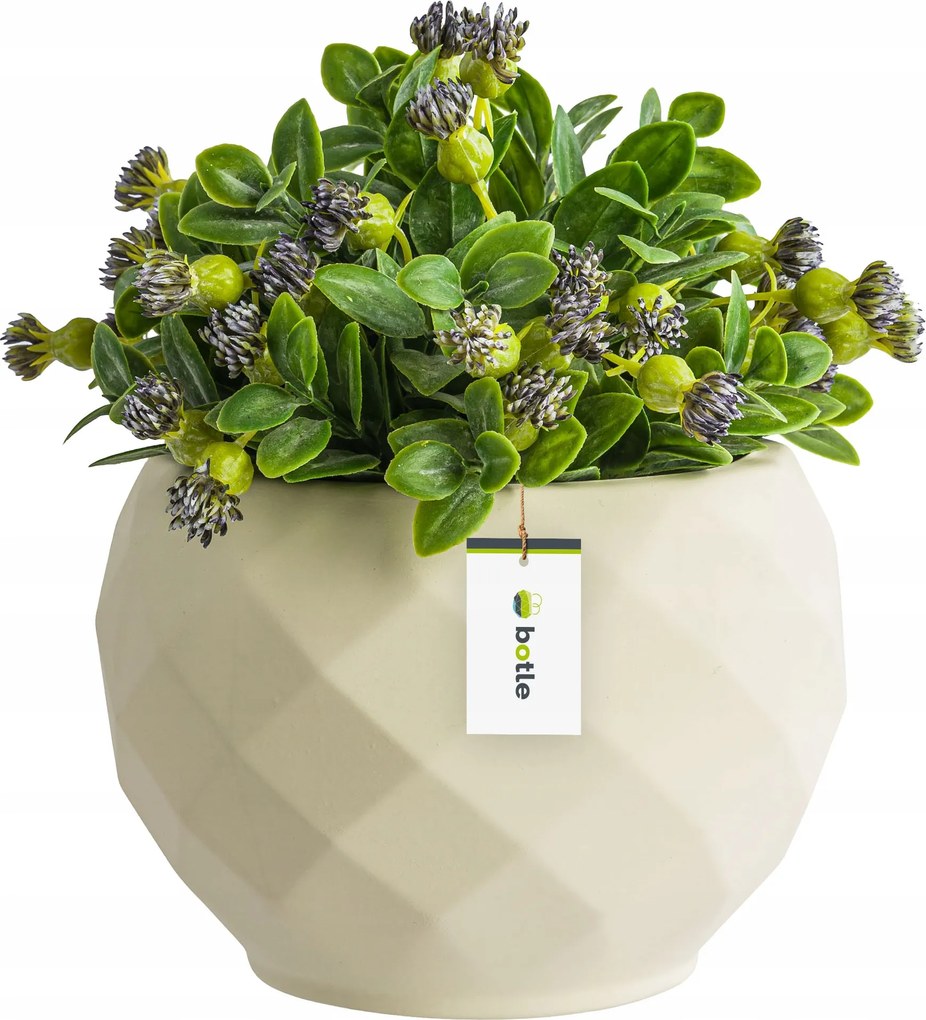 Virágcserép kerámia fedél fehér színben 18,5 cm H17 cm matt Stílusos