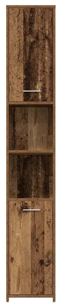 antik fa színű szerelt fa fürdőszobaszekrény 30 x 30 x 183,5 cm