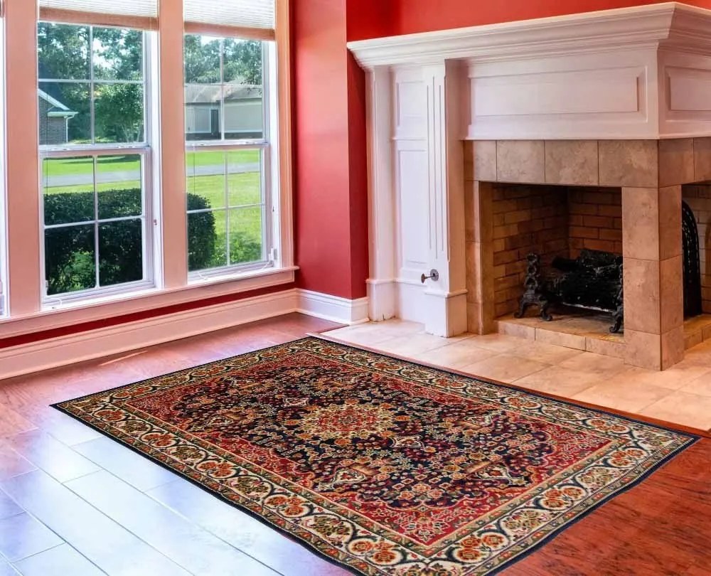 Klasszikus szőnyeg Sötét kék AFSHAR 150x225 Perzsa szőnyeg