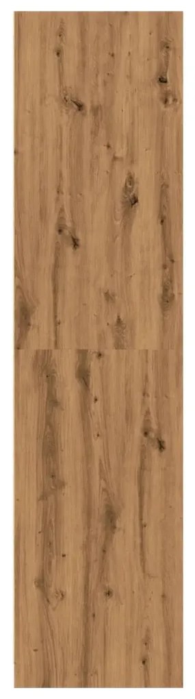 kézműves tölgy színű szerelt fa ruhásszekrény 30 x 50 x 200 cm