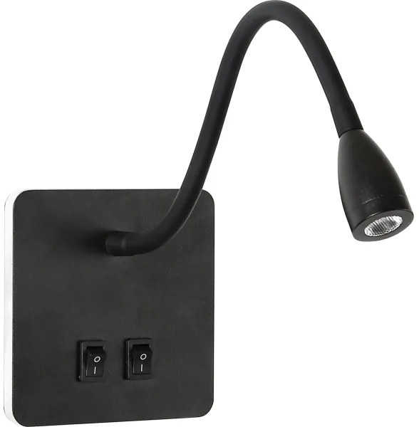 Brilagi - LED Rugalmas fali lámpa MAYA Double LED/4W/230V + LED/3W fekete