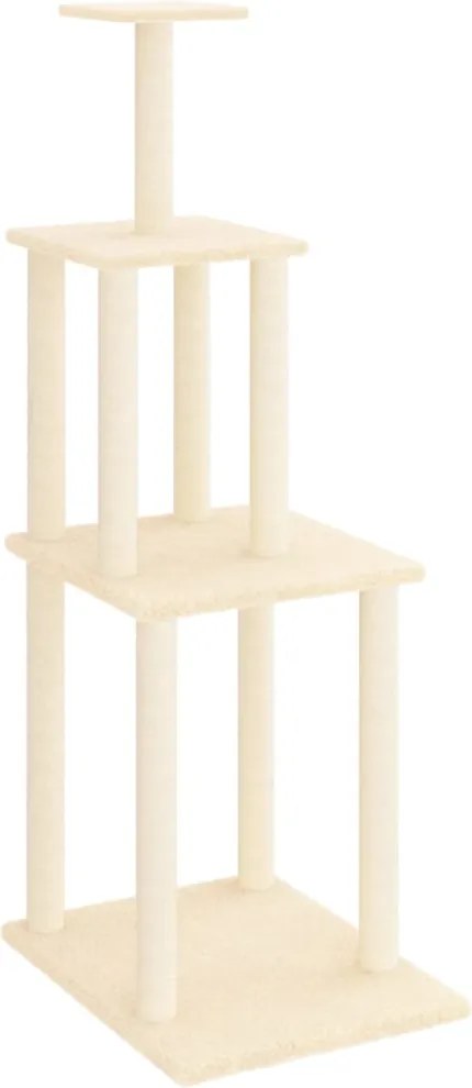 vidaXL krémszínű macskabútor szizál kaparófákkal 149 cm