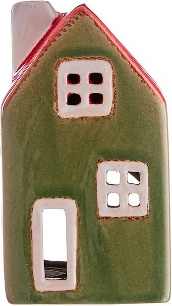 WINTER VILLAGE gyertyartó zöld/piros
